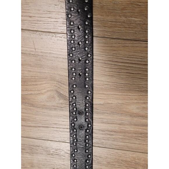 DKNY Leather Studded Belt Women's Sz Large 43"L Boho Edgy Chic - Picture 11 of 11